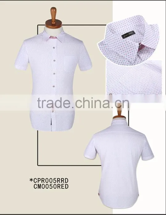 High Quality 100% Cotton new design men slim fit short sleeve dress shirt for summer