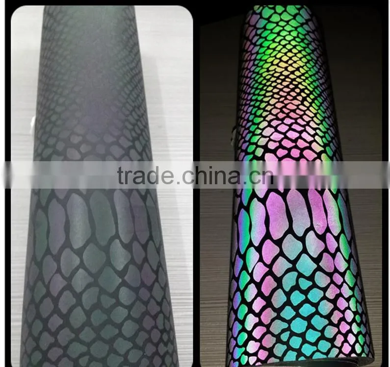silver reflective raw material for sport shoes, reflective rainbow color PU leather
