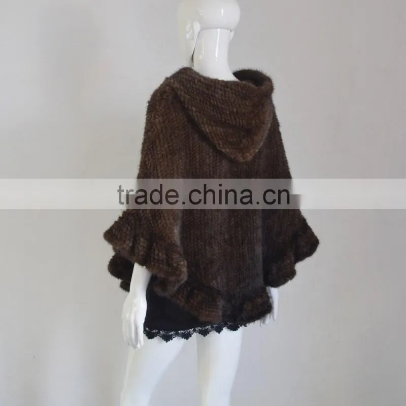 SJ467 2017 Newest Winter High Quality Cape Cape Mink Fur Coat Poncho for Women