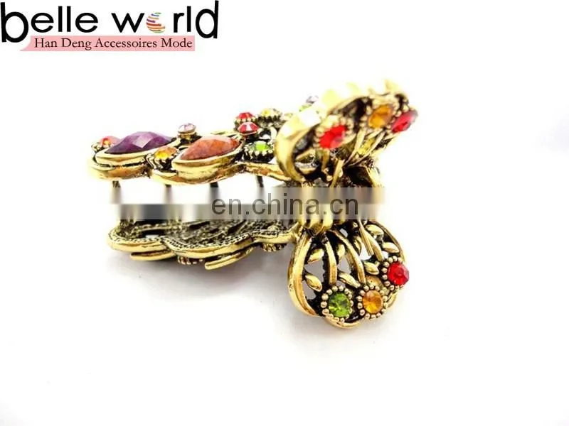 Fashion Europen Retro Large Metal Rhinestone Jewel Hair Claw Clip