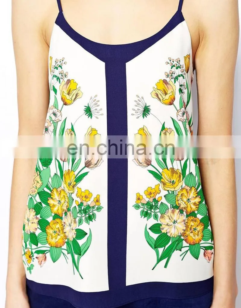 Womens blouse with Floral Scarf Print/womens top plus sizes/clothing desgin for women wholesale model-cp386