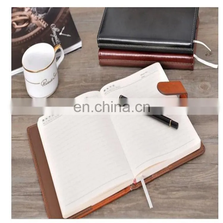 factory manufacture customized Printing A5 brown leather offset paper notebook pocketbook printing