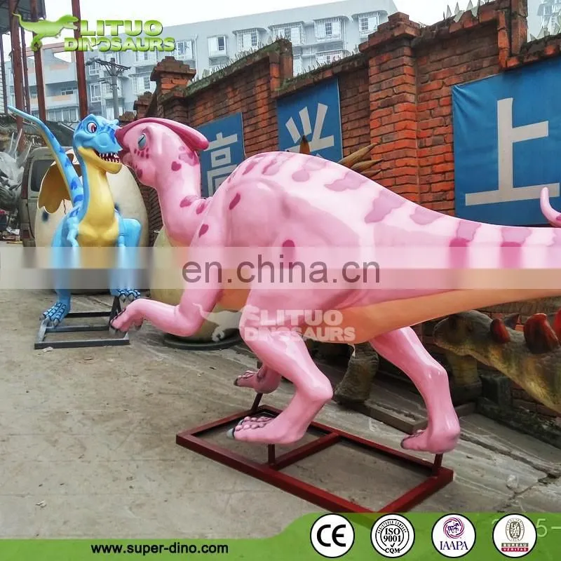 Resin Statue Catoon Models Fiberglass Dinosaur For Theme Golf