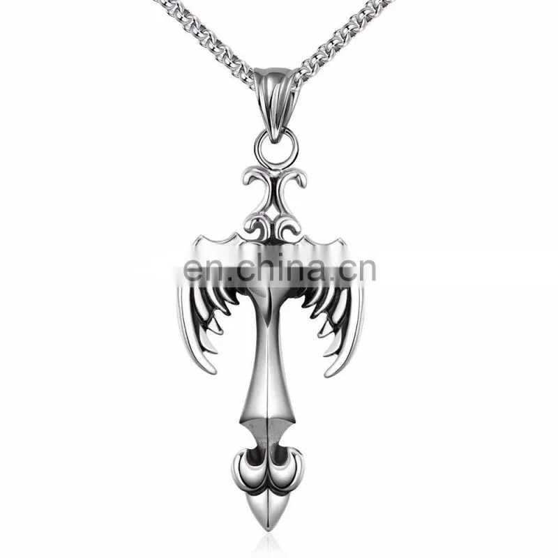 Hip Hop Style Wings Shaped Stainless Steel Necklace Chain for Men