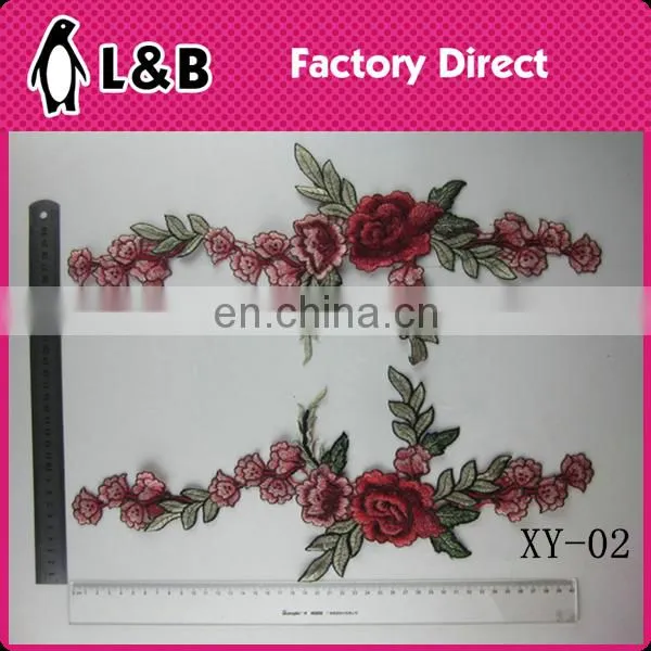 XY-05 embroiderychemical lace collar,colorful neckline applique rose collars high-fashion lace collar wholesale