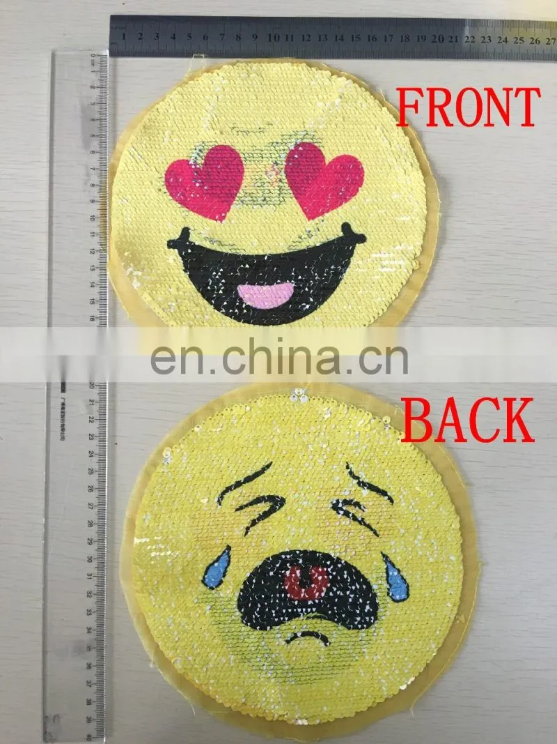 fashion design double side patch with colorful sequin