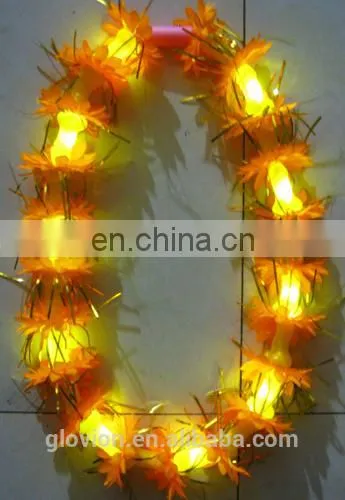 LED Flashing Flower Necklace Hawaii Lei for night party