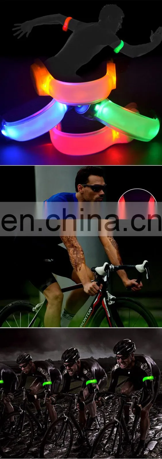SUNJET 2018 Hot Item Safety Flashing Thick Excercise Led Armband Made in China