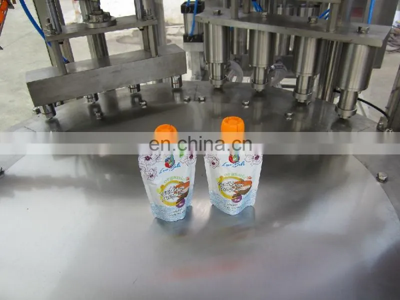 JOYGOAL Peanut milk soy bean milk standing up spout pouch filling capping machine