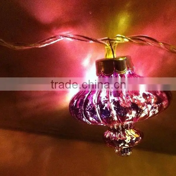 Colorful Silver Glass Lantern Fairy Light String HNL308B