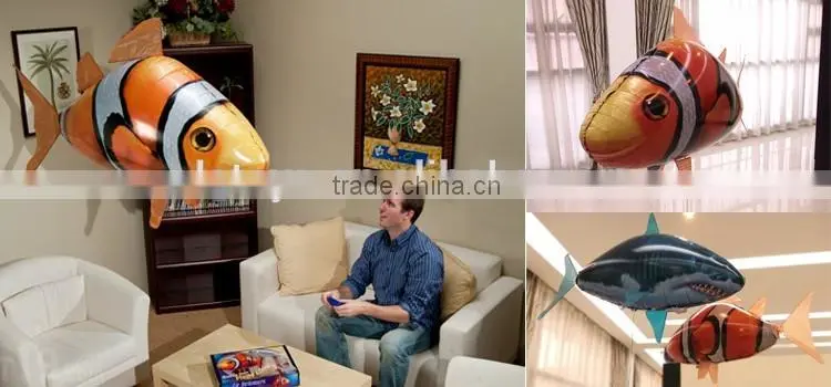 2016 new design inflatable remote control fish toy