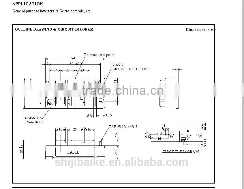 CM75DUM-12F IGBT MODULES HIGH POWER SWITCHING USE INSULATED TYPE