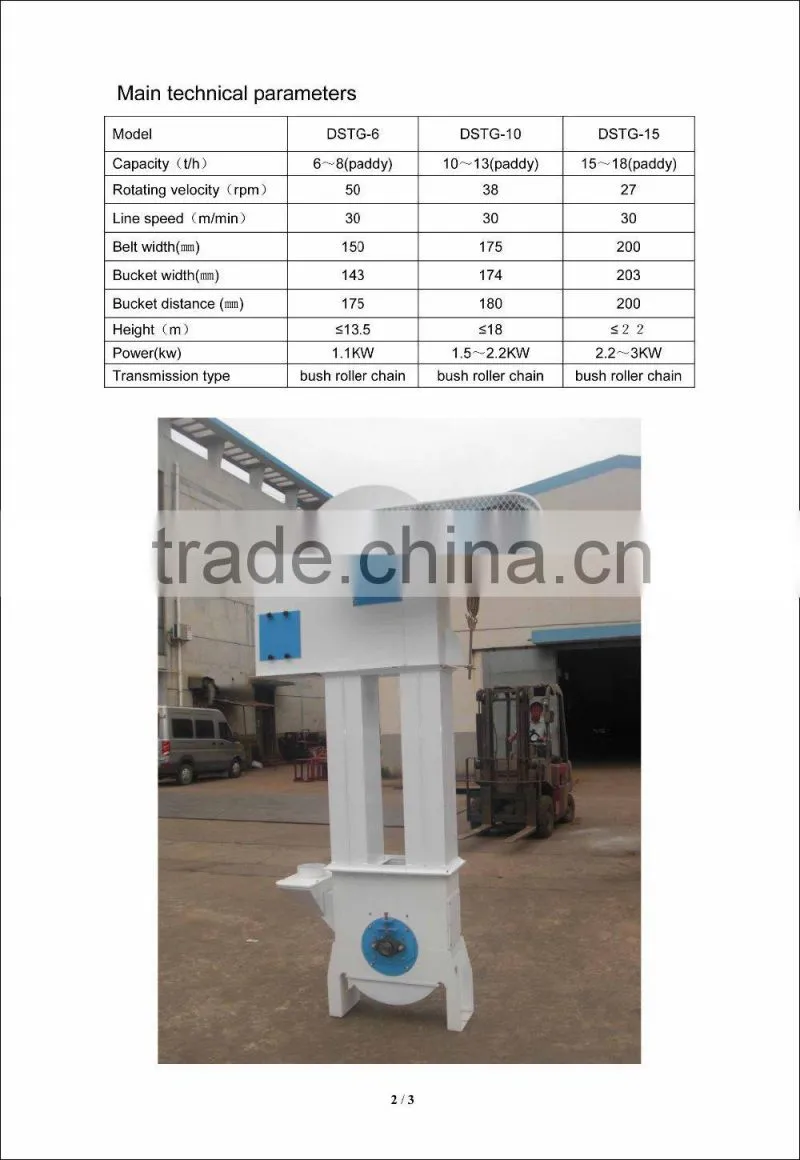 Slow speed bucket elevator