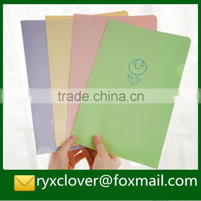 Factory derictly wholesale L shape a4 size file folder pp stationery