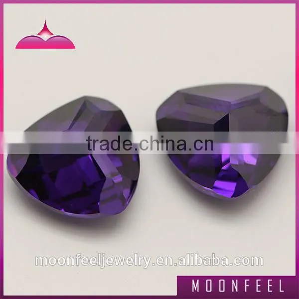 rough purple triangle shape CZ gemstone bead