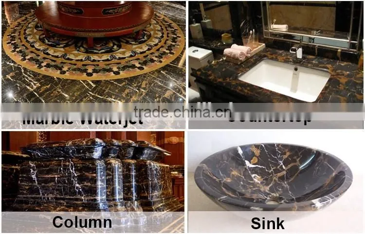 Good Price Natural Polished Black Gold Marble Tiles