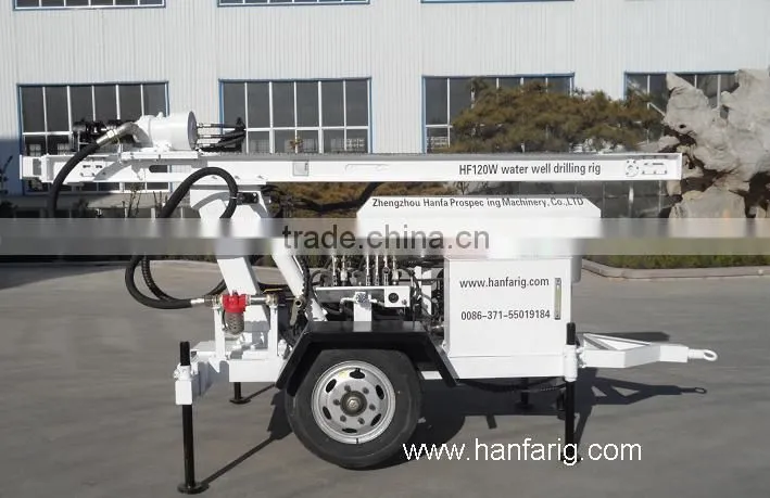 hot selling! high efficient, simple operation HF120W small water well drilling rig