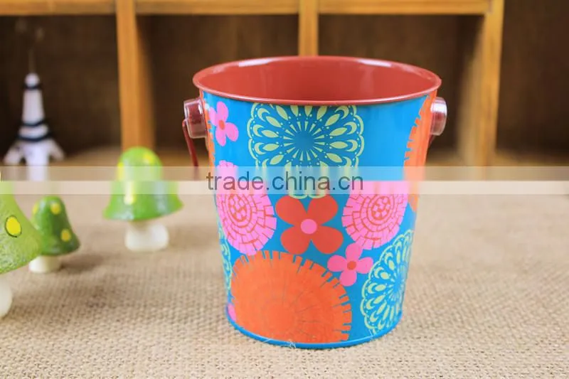 mini fancy bucket collection tin box