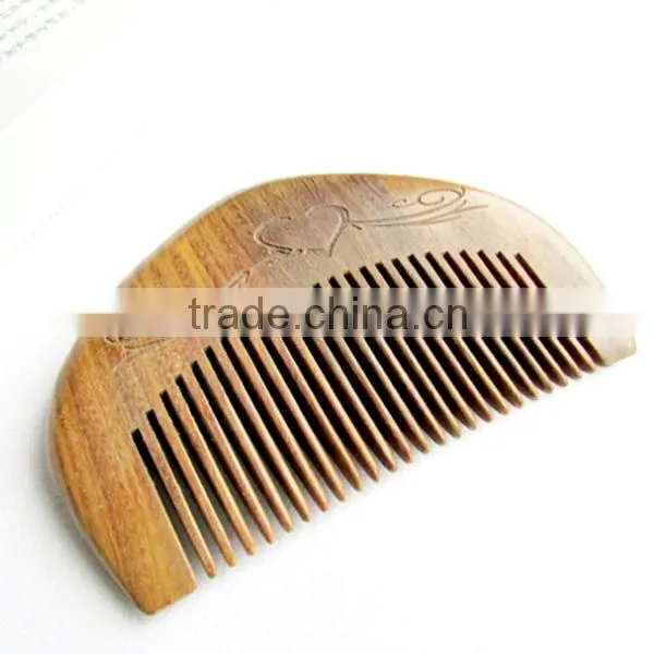 OEM Green sandalwood no static handmade comb,palo santo wood