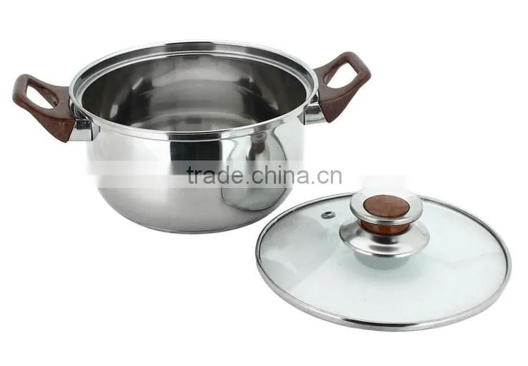 capsule bottom pots and pans Mirror And Sand Polish For Stainless Steel 8 Piece Cookwares Set