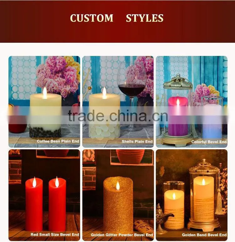 ABFGHI Lycas patented Ivory pillar flameless 3D moving flame led candle niganha