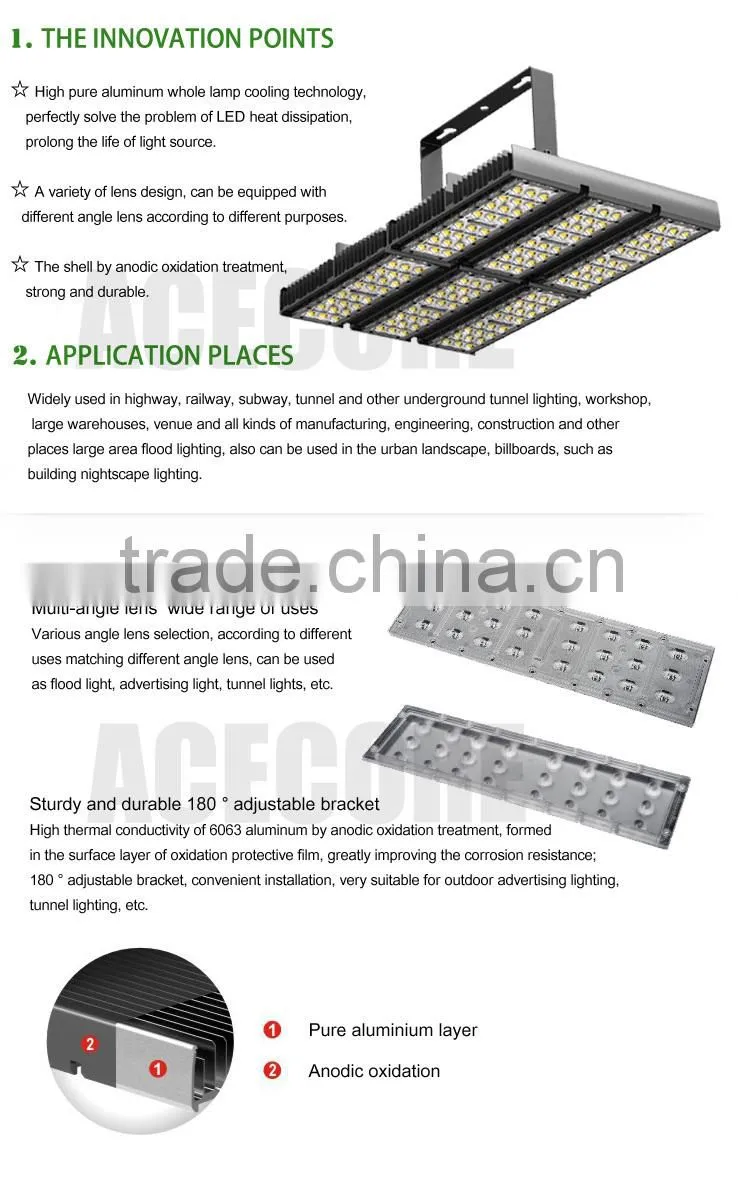 Parking garage LED lamp with storage battery 180w IP65 for indoor car parking lot