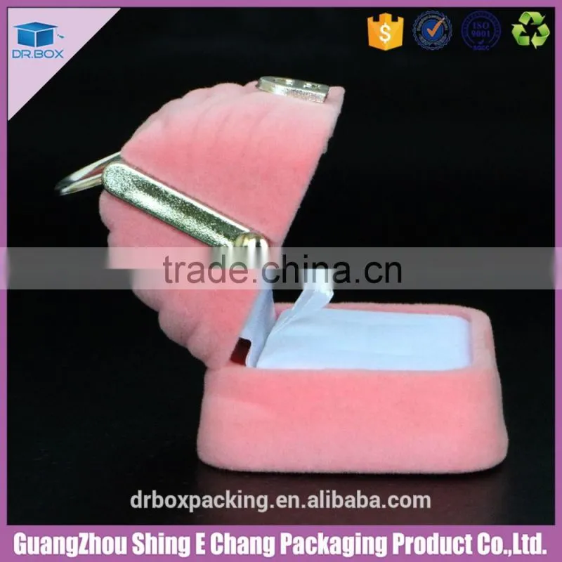 2016 Fancy bag shaped custom logo cardboard printed velvet paper jewelry box/foam inserts for jewelry box
