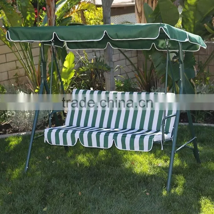 Leisure 3 Person Swing Canopy Stripe Reclining Outdoor Patio Swing Chair
