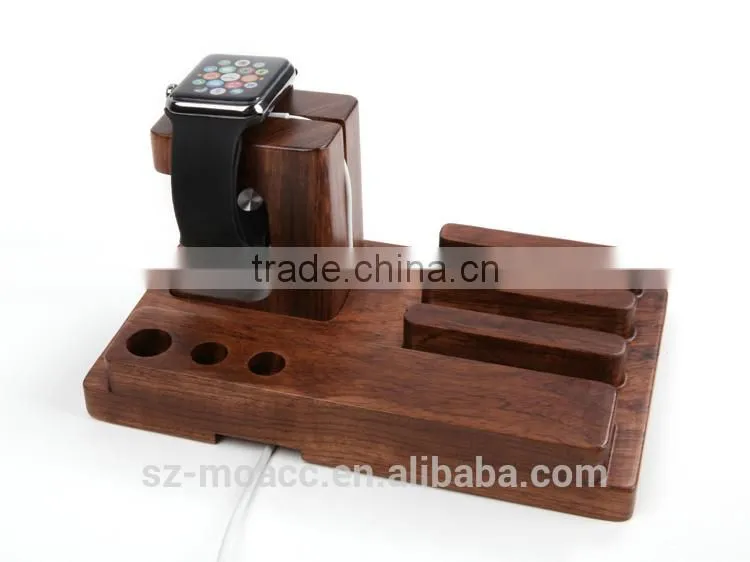 Newest multifunction wood stand for apple watch,for apple watch wood charging stand