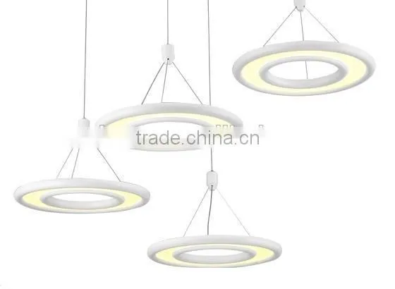 Modern Remote Control Crystal Chandelier with Three Rings
