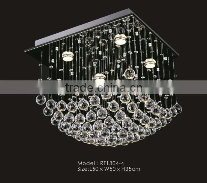 Contemporary LED Crystal Lamp Induction Office Ceiling Lamp Modern