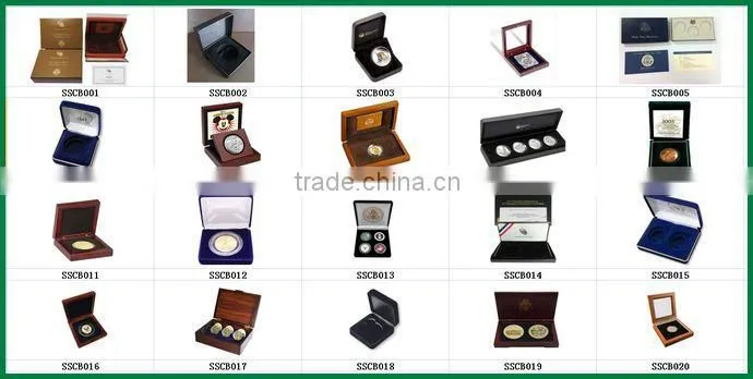 2015 Fancy Wooden Gold coin Display Box for gift