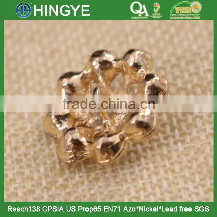 Gold plating wholesale rhinestone flower button 15772-1