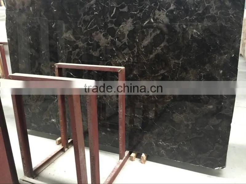 2016 hot sale polished cheap Chinese brown marble dark emperador slab