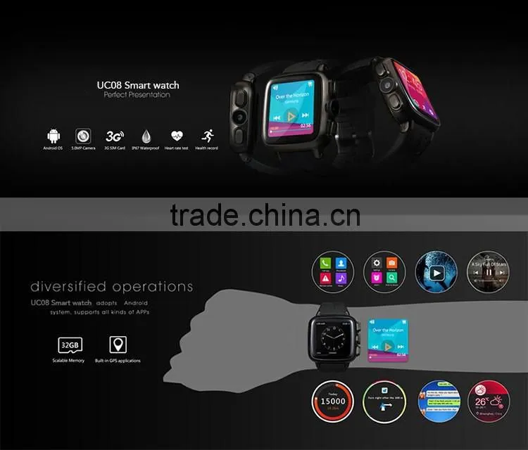 Stainless steel 3g quad band watch cell phone 3g
