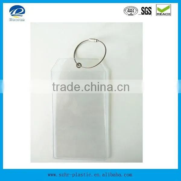 Plastic PVC cruise luggage tag with aluminum rope china supplier