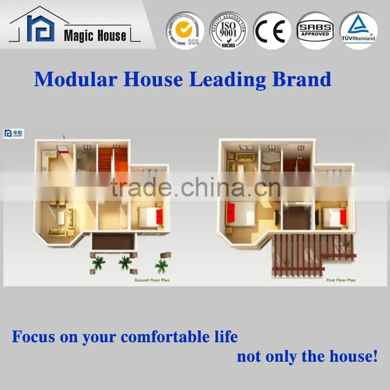 Hot sale economic low cost high quality prefab villa house with terrace