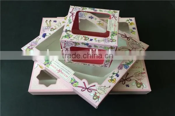 Fashion design box for cosmetics packaging paper box, paper box with pvc window
