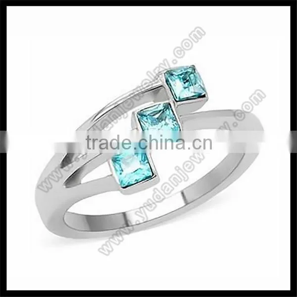 IP Plated Stainless Steel Ring Heart CZ Rose Gold ring for girl