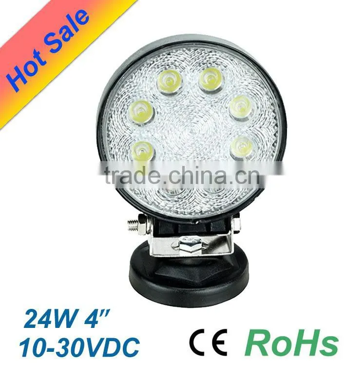 24W Round LED Work Light Car Work Lamp