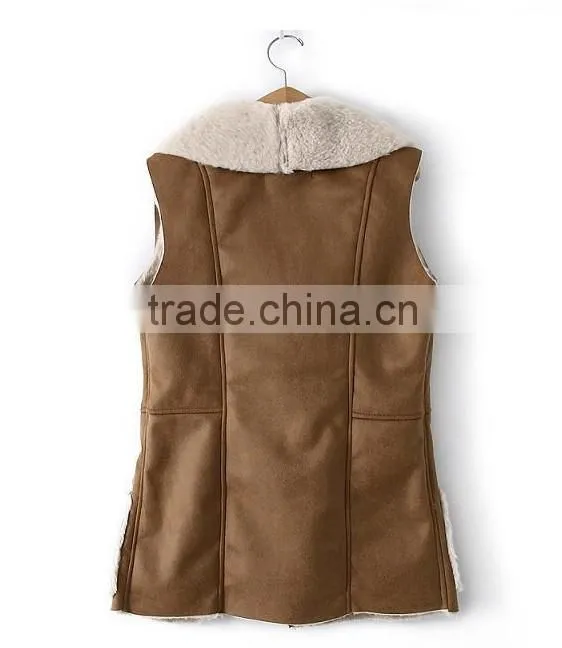 2016 Europe style high -end faux fur vest