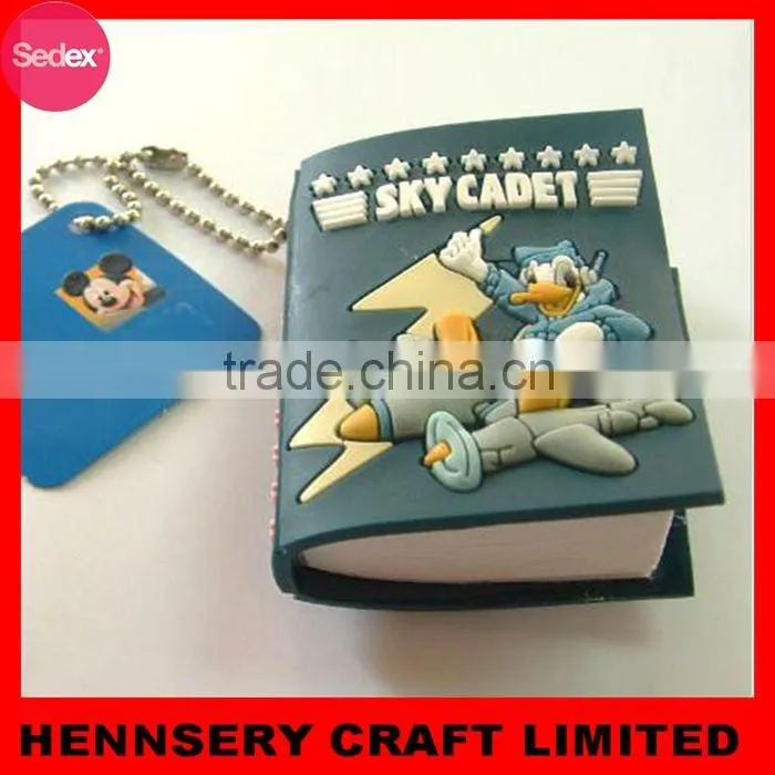 Soft pvc custom 3D cute soft cover custom hardcover notebook