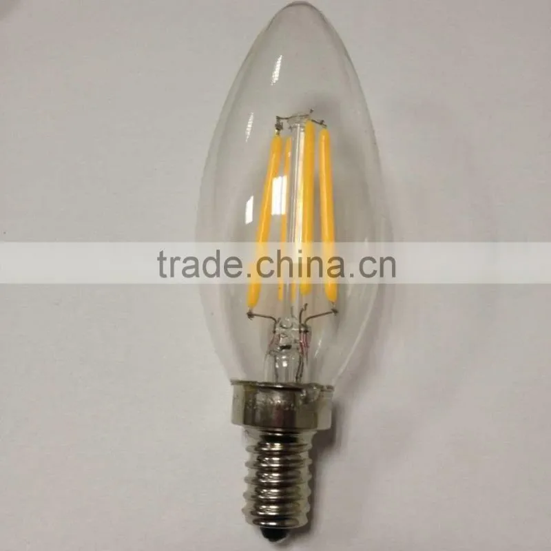 2015 ETL CE LED FILAMENT CANDLE LIGHT LED BULB E12S 2W 4W FULL SILICON GLASS 110V