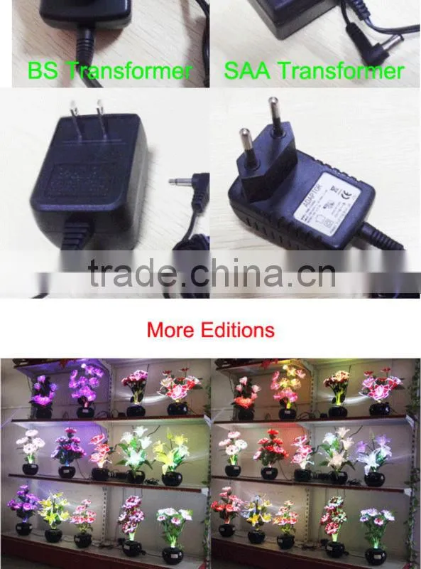Best sale style -Pink Penoy with LED Color changing fiber optic flowers/Holiday flowers with CE