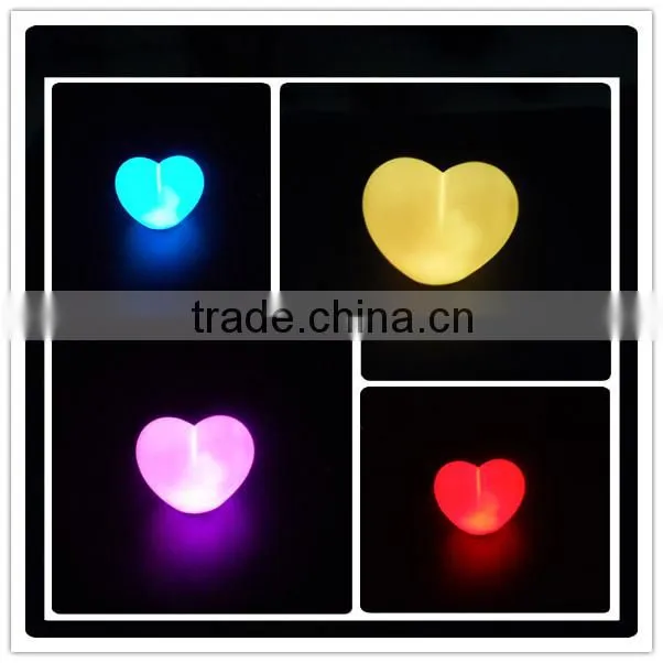 Soft PVC heart night light with color changing led light source