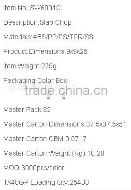 2016 Top Selling As seen on TV Manual Onion Chopper Slap Chop Vegetable Chopper with custom design