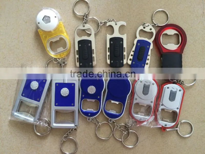 Cheap Metal keychain bottle opener with led light