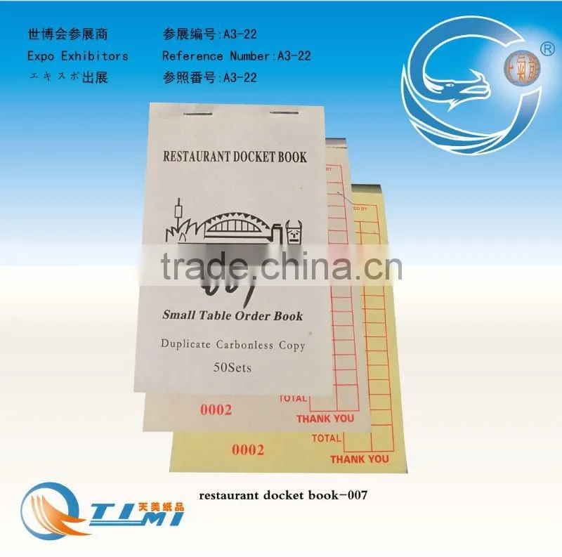 restaurant docket book(small table order book),take away docket book,
