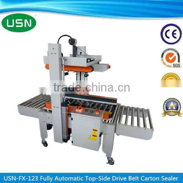 Used Fully Automatic Top-Bottom drive belt Carton Sealing machine