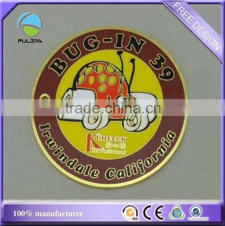 custom Cloisonn imitation synthetic enamel brown chocolate gold souvenir pin badge